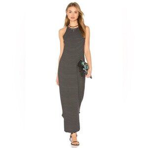 Revolve LNA Leigh Maxi Dress stripes Long Sleeveless Curved hem Scoop neck XS